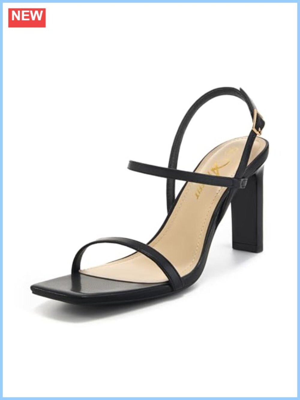 Strappy Square Toe High Block Heels Sandals Ankle Strap Women's Heels